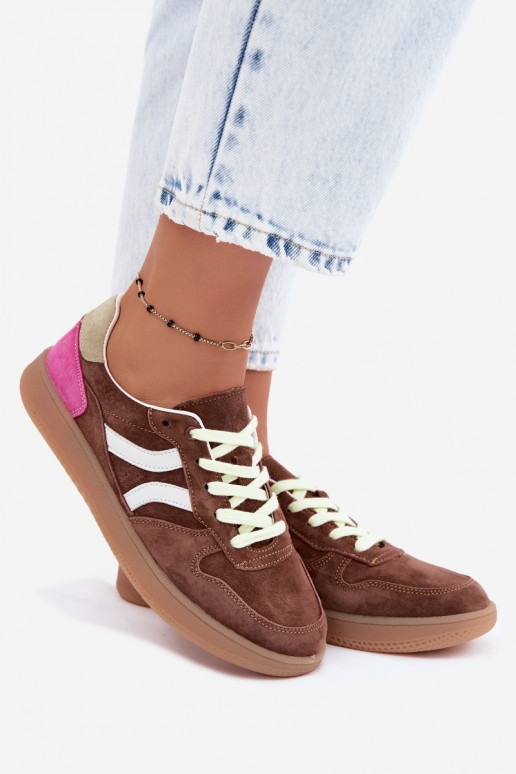Zapatillas de plataforma marrones de ante Coressa