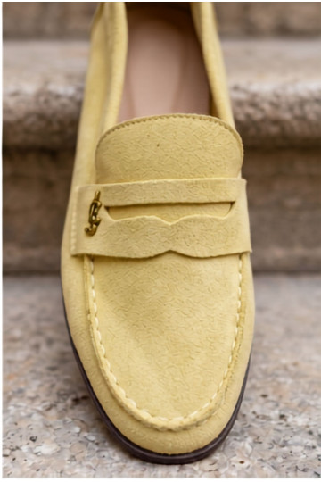 Mocasines de mujer de ante sintético amarillos Prestelle