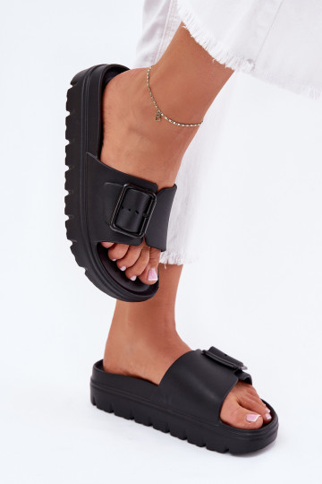 Zapatillas ligeras negras para mujer con hebillas Viasara