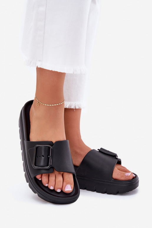 Zapatillas ligeras negras para mujer con hebillas Viasara