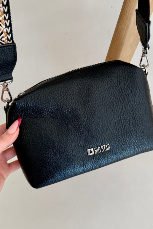 Bolso pequeño negro con asas decoradas Big Star OO574091