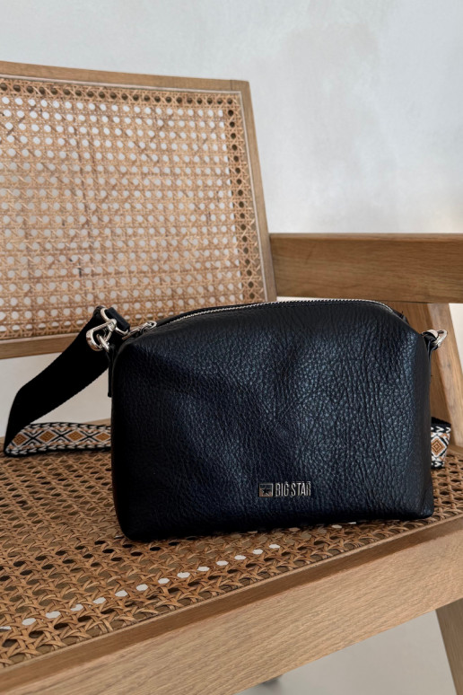 Bolso pequeño negro con asas decoradas Big Star OO574091