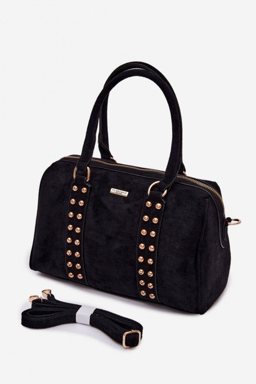 Bolso negro con tachuelas doradas Emelle
