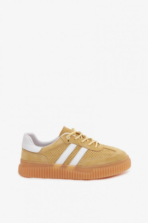 Zapatillas de plataforma amarillas de ante Artelle