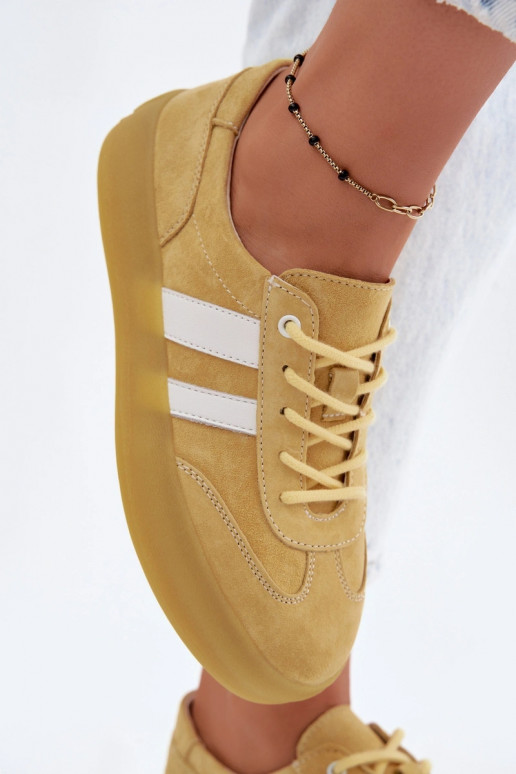 Zapatillas de plataforma amarillas de ante sintético Coralia