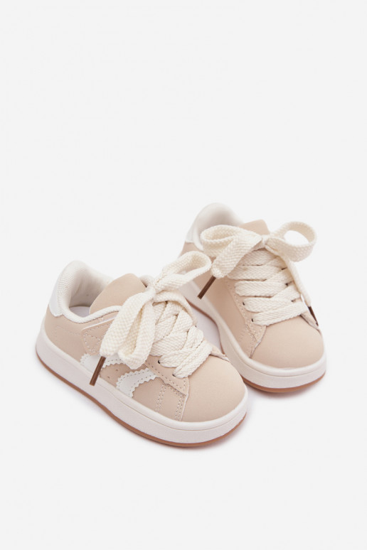 Zapatillas para niños con cierres de velcro en cuero sintético color arena Zoya