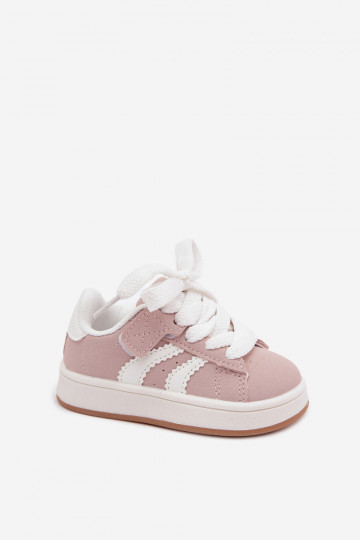 Zapatillas para niños con cierres de velcro en cuero sintético color rosa Zoya