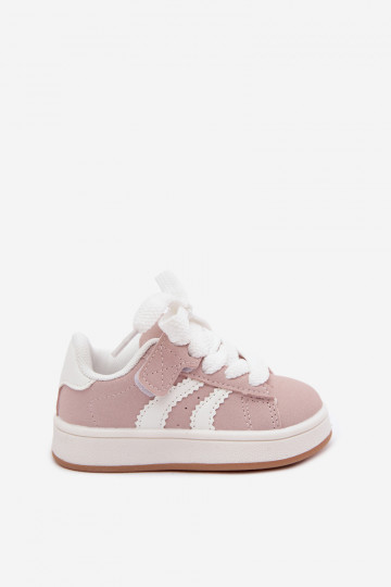 Zapatillas para niños con cierres de velcro en cuero sintético color rosa Zoya 2