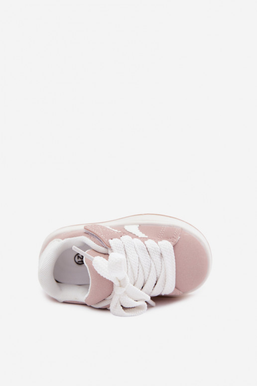 Zapatillas para niños con cierres de velcro en cuero sintético color rosa Zoya