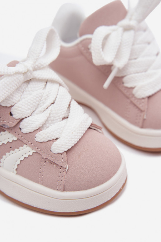 Zapatillas para niños con cierres de velcro en cuero sintético color rosa Zoya