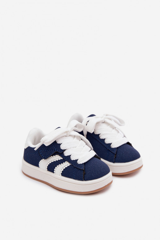Zapatillas para niños con cierres de velcro en cuero sintético color azul oscuro Zoya