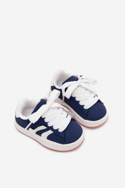 Zapatillas para niños con cierres de velcro en cuero sintético color azul oscuro Zoya
