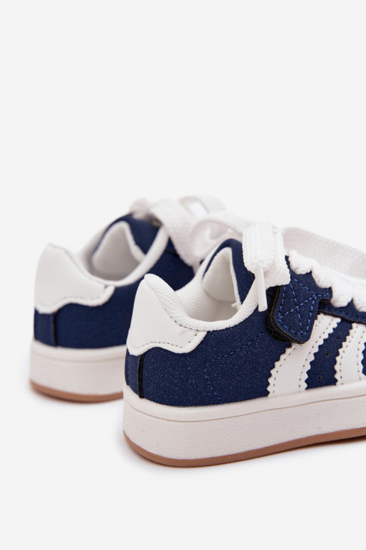 Zapatillas para niños con cierres de velcro en cuero sintético color azul oscuro Zoya