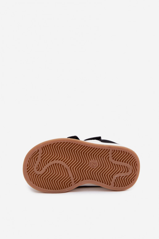 Zapatillas para niños con cierres de velcro en cuero sintético color negro Zoya