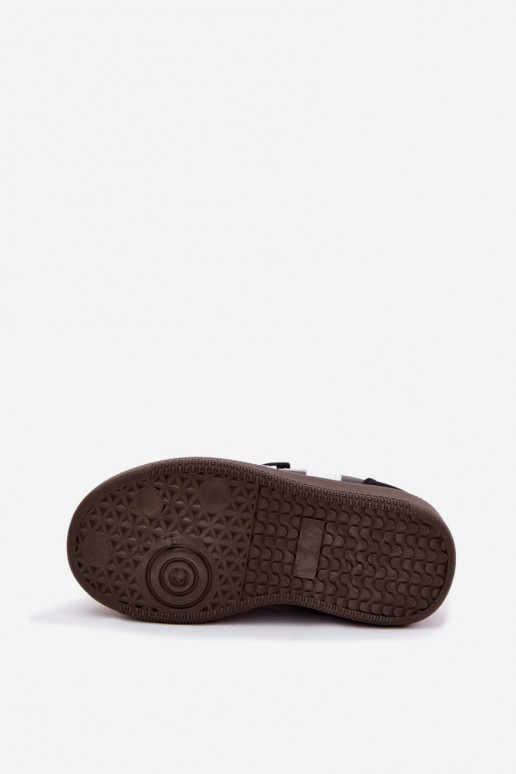 Zapatillas para niños con cierres de velcro en cuero sintético color negro Ronja