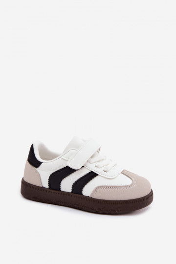 Zapatillas para niños con cierres de velcro en cuero sintético color blanco Ronja