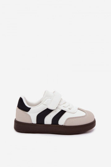 Zapatillas para niños con cierres de velcro en cuero sintético color blanco Ronja 2