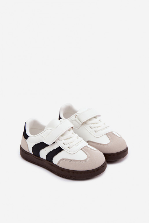 Zapatillas para niños con cierres de velcro en cuero sintético color blanco Ronja