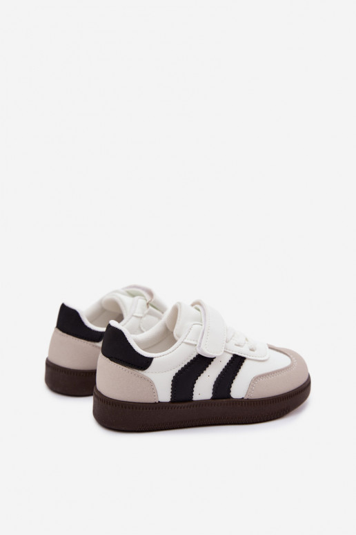 Zapatillas para niños con cierres de velcro en cuero sintético color blanco Ronja