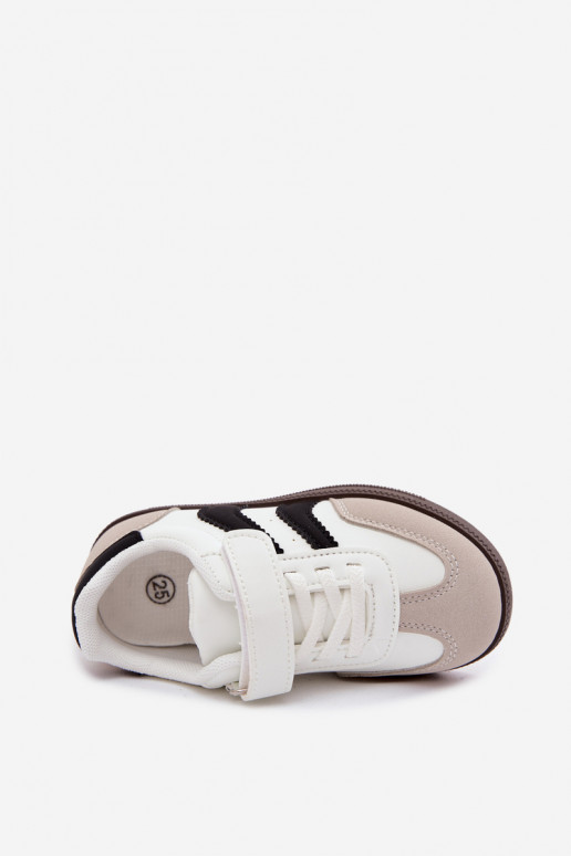 Zapatillas para niños con cierres de velcro en cuero sintético color blanco Ronja