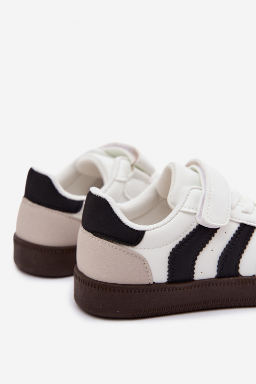 Zapatillas para niños con cierres de velcro en cuero sintético color blanco Ronja