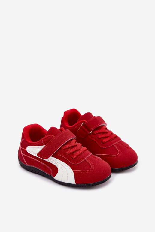 Zapatillas para niños con cierres de velcro en color rojo Perrin