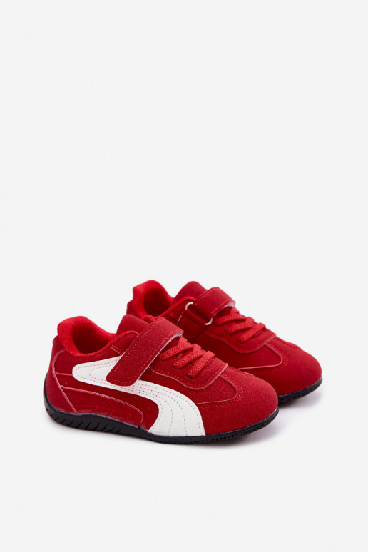 Zapatillas para niños con cierres de velcro en color rojo Perrin