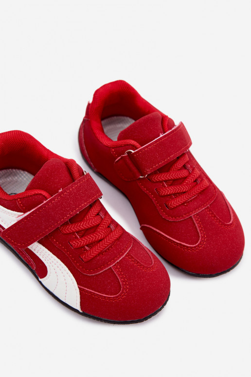 Zapatillas para niños con cierres de velcro en color rojo Perrin