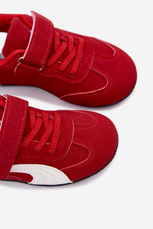 Zapatillas para niños con cierres de velcro en color rojo Perrin