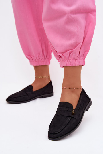 Mocasines de mujer de ante sintético negros Prestelle 2