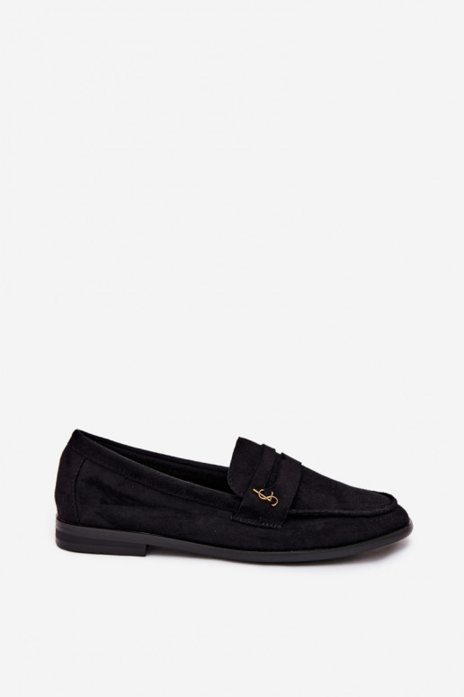Mocasines de mujer de ante sintético negros Prestelle