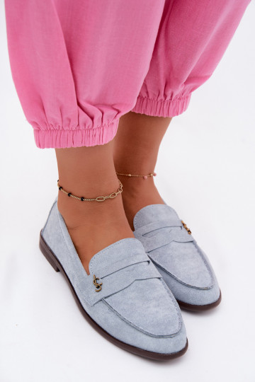 Mocasines de mujer de ante sintético azules Prestelle