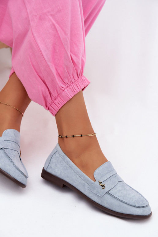 Mocasines de mujer de ante sintético azules Prestelle