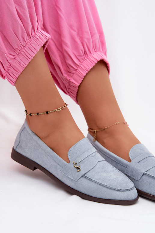 Mocasines de mujer de ante sintético azules Prestelle