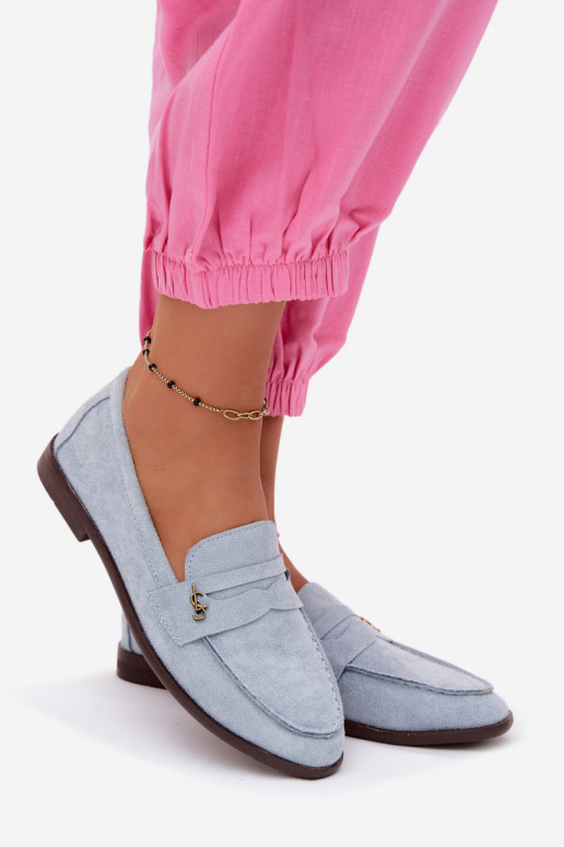 Mocasines de mujer de ante sintético azules Prestelle
