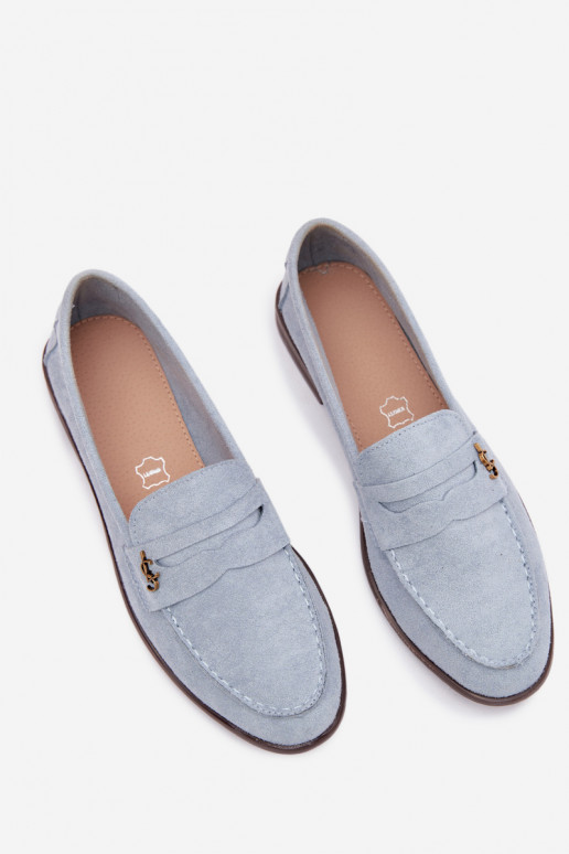 Mocasines de mujer de ante sintético azules Prestelle