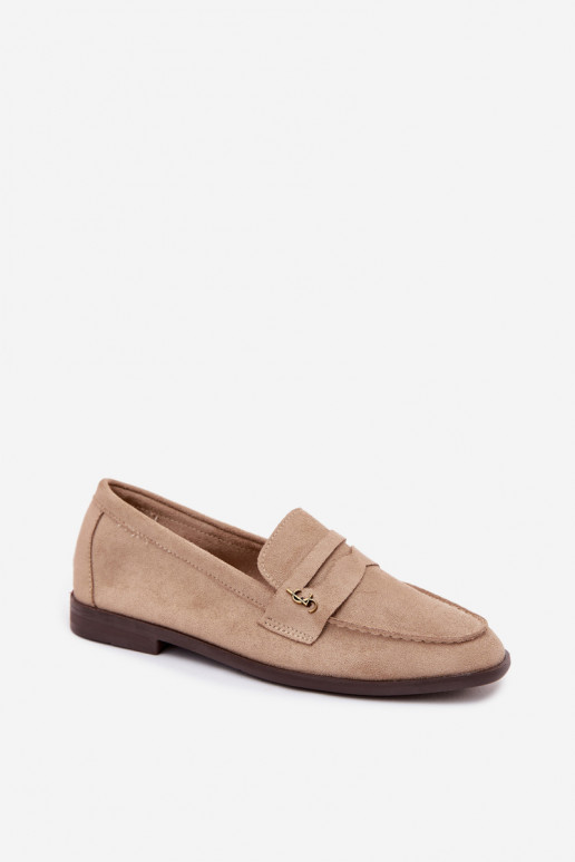 Mocasines de mujer de ante sintético color arena Prestelle