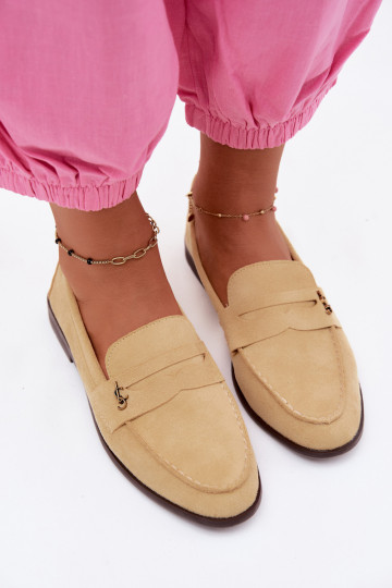 Mocasines de mujer de ante sintético amarillos Prestelle