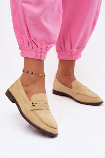 Mocasines de mujer de ante sintético amarillos Prestelle 2