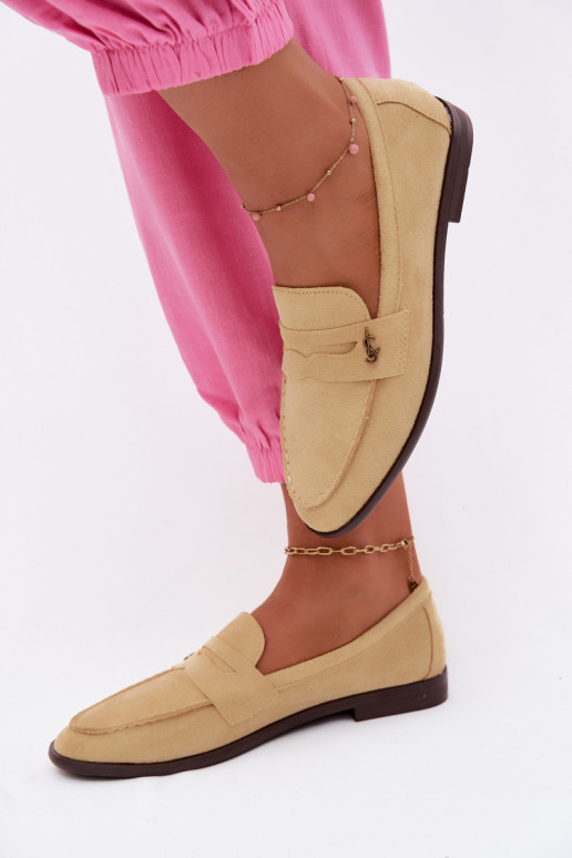 Mocasines de mujer de ante sintético amarillos Prestelle