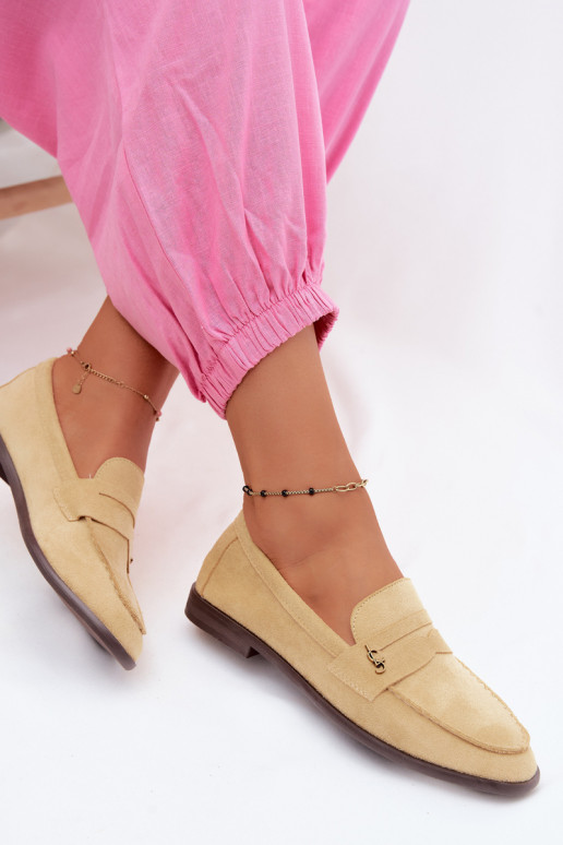 Mocasines de mujer de ante sintético amarillos Prestelle