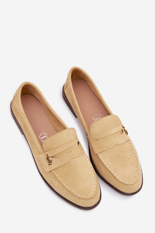 Mocasines de mujer de ante sintético amarillos Prestelle