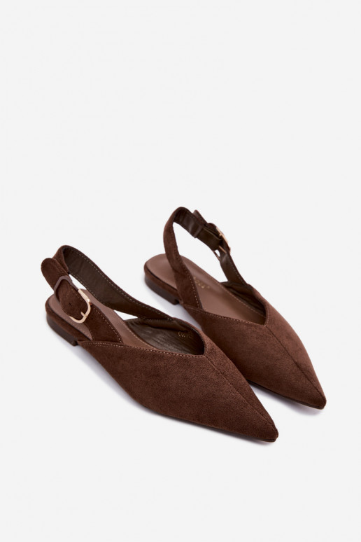 Bailarinas para mujer con hebillas en color chocolate Tanelia