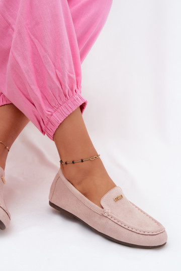 Mocasines para hombres con detalles dorados en rosa Sarivelle