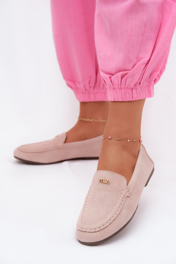 Mocasines para hombres con detalles dorados en rosa Sarivelle 2