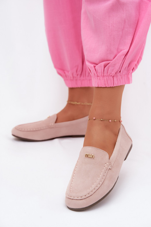 Mocasines para hombres con detalles dorados en rosa Sarivelle