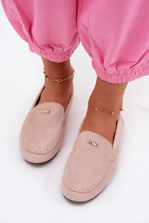 Mocasines para hombres con detalles dorados en rosa Sarivelle