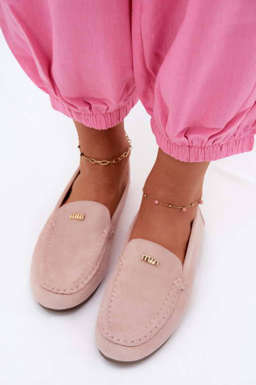 Mocasines para hombres con detalles dorados en rosa Sarivelle