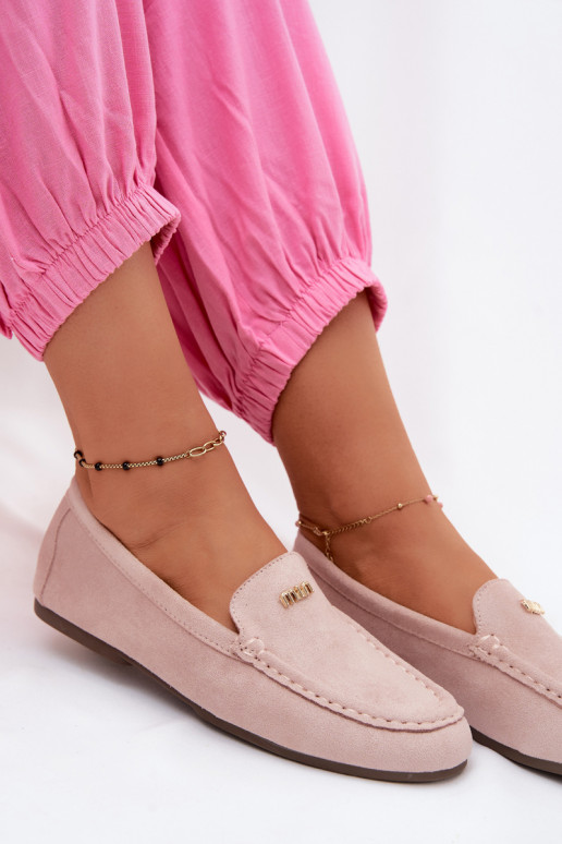 Mocasines para hombres con detalles dorados en rosa Sarivelle