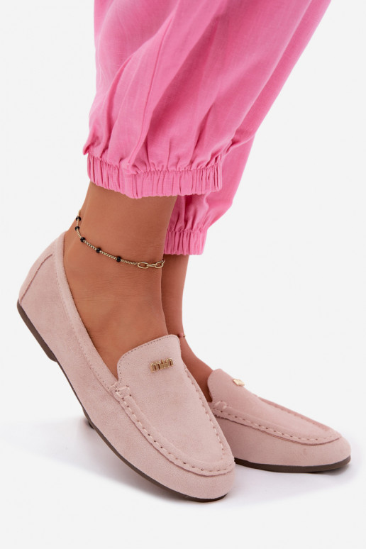Mocasines para hombres con detalles dorados en rosa Sarivelle